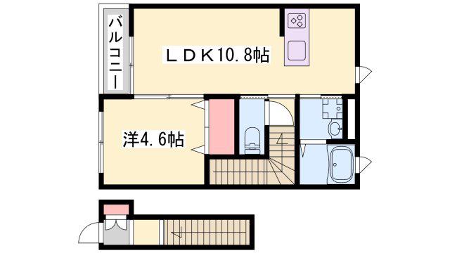 レガーロ阿保(1LDK/2階)の間取り写真