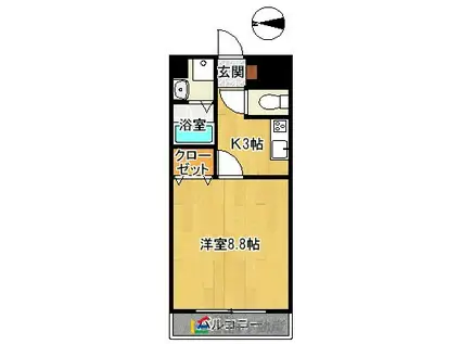 ドリーム大財XV(1K/4階)の間取り写真