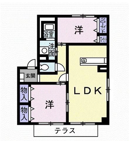 フィールドヴィラ(2LDK/1階)の間取り写真