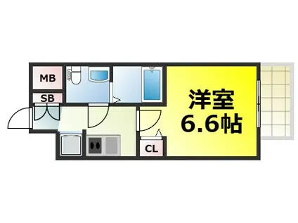 エグゼ大阪CITYアインツ(1K/4階)の間取り写真