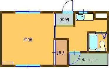 京口アパート(1K/2階)の間取り写真