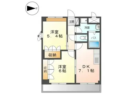 ハイツ・サンドヒルズ(2DK/1階)の間取り写真