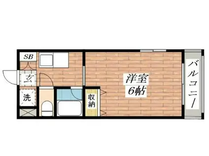 ピアフォルテ(1K/2階)の間取り写真