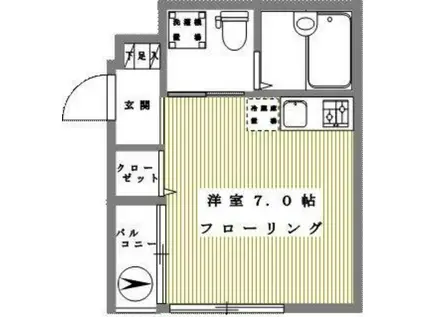 アカシアコート(ワンルーム/1階)の間取り写真