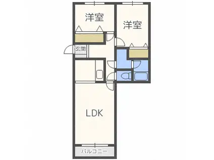 KDマンションI(2LDK/2階)の間取り写真