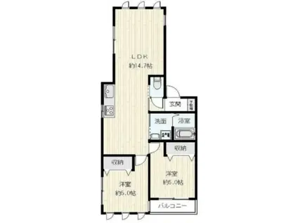 AILIビル(2LDK/1階)の間取り写真