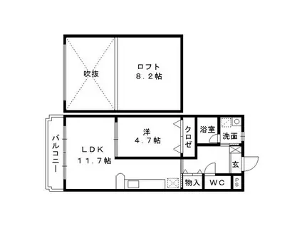 マイスペース(1LDK/2階)の間取り写真