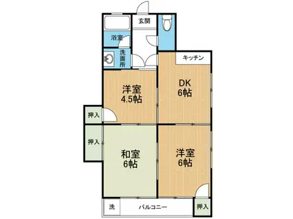 千馬ビル(3DK/3階)の間取り写真