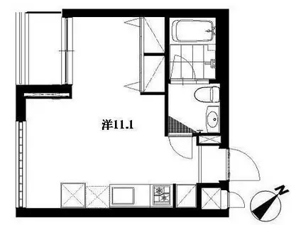 T.アジュール(ワンルーム/2階)の間取り写真