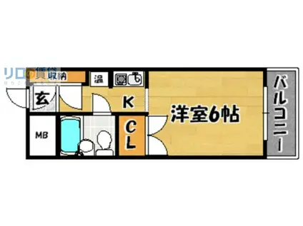 ラ・宝樹(1K/1階)の間取り写真