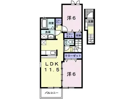 アビタシオン グラースII(2LDK/2階)の間取り写真
