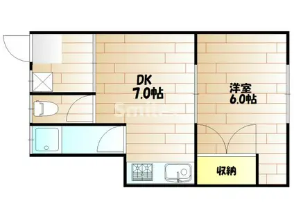 十日市アパート(1DK/1階)の間取り写真