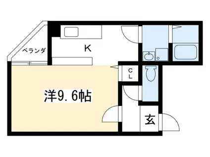 GRAND AXIA舟岡(1K/4階)の間取り写真