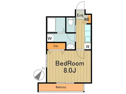 パシフィックモナーク(1K/3階)の間取り写真