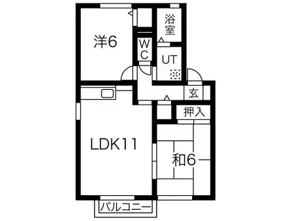 セジュール壱番館K(2LDK/1階)の間取り写真