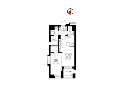 デュオ・スカーラ西麻布タワーE(1LDK/7階)の間取り写真