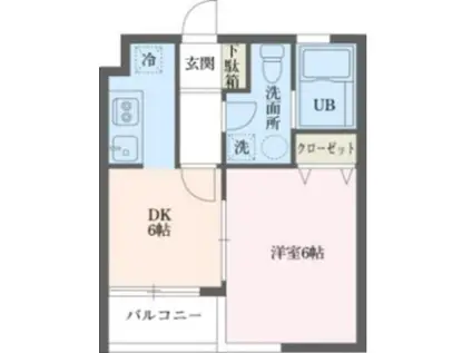 ウィンベルデュエット恵比寿4(1DK/1階)の間取り写真