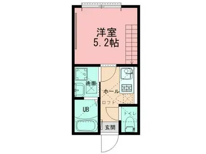 ノワール レジデンス キクナ(1K/2階)の間取り写真