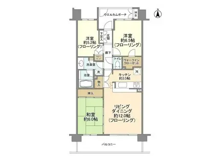 パークハウス中原トラディア(3LDK/5階)の間取り写真