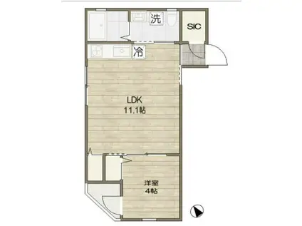 センツォ不動前(1LDK/3階)の間取り写真