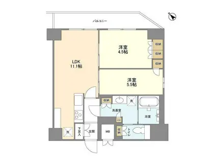 KURAMAE214(2LDK/14階)の間取り写真