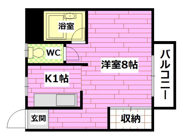 コーポ藤村(1K/2階)の間取り写真