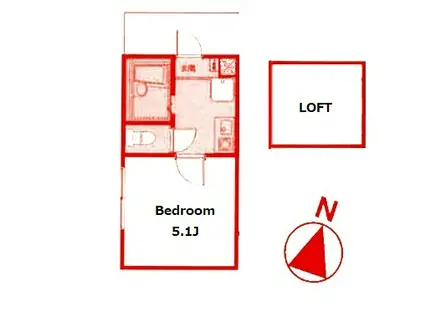 クラシェア大口(1K/2階)の間取り写真