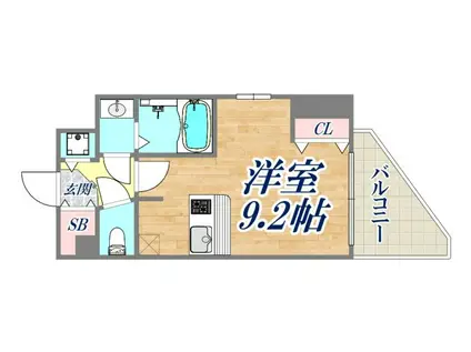 プレサンス神戸駅前グランツ(ワンルーム/7階)の間取り写真