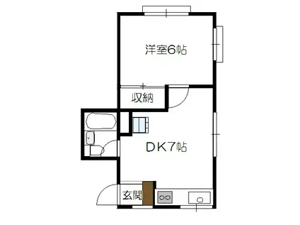 メゾンイノウエ(1DK/3階)の間取り写真