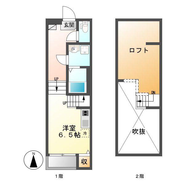 グランツ六番町(1K/1階)の間取り写真