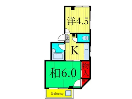 コーポアイバ(2K/3階)の間取り写真