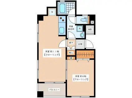 アロンスクエア(1LDK/2階)の間取り写真