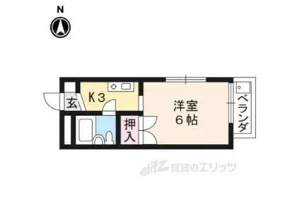 アロジオ・北山(1K/2階)の間取り写真