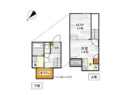 ADC長嶺南リコス(1K/1階)の間取り写真