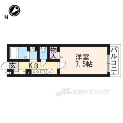 アーク西町(1K/1階)の間取り写真
