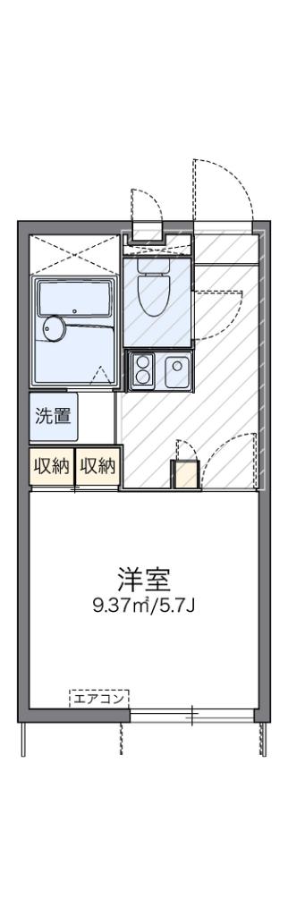 レオパレス六条(1K/1階)の間取り写真