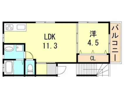グランシャリオ4(1LDK/3階)の間取り写真