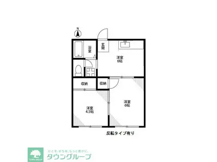 エスポワール高田(2DK/1階)の間取り写真