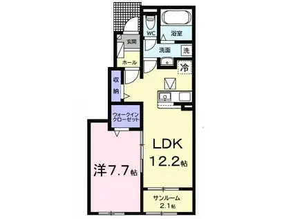 ガーデンハウス富津I(1LDK/1階)の間取り写真