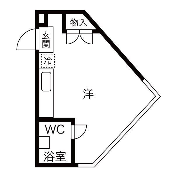 海谷ビル(ワンルーム/3階)の間取り写真