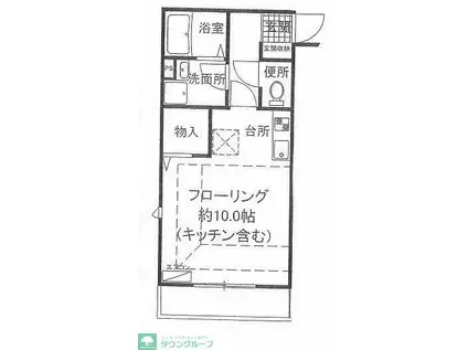 コートボヌールI(ワンルーム/2階)の間取り写真
