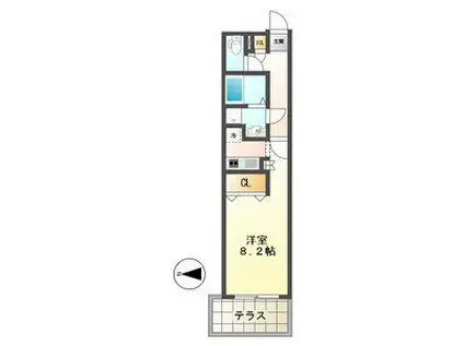 BRANCHE金山(ワンルーム/1階)の間取り写真