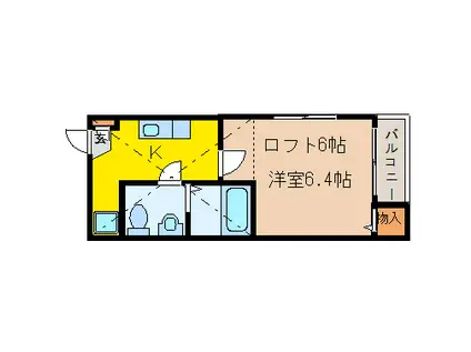 ロフトハウス石名坂(1K/1階)の間取り写真