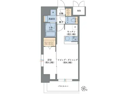 METROSA京町堀(1LDK/12階)の間取り写真