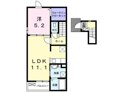 アルファII号館(1LDK/2階)の間取り写真