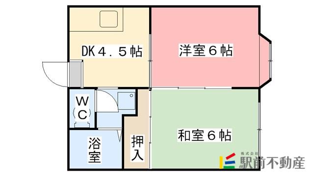 メゾンドボヌール(2DK/2階)の間取り写真