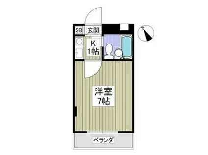 カムレードフカヤ(1K/2階)の間取り写真