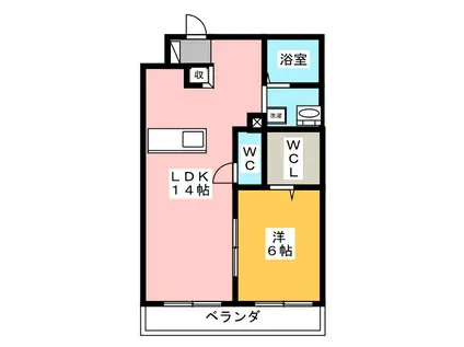 エスト・レザンII(1LDK/5階)の間取り写真