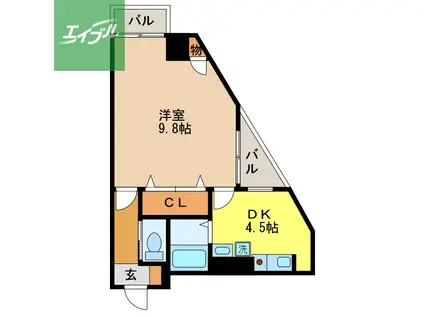 PLEASANT SUMIYOSHI(1DK/8階)の間取り写真