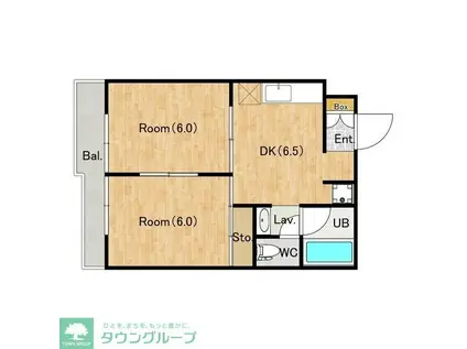 ジーライズ川口東領家(2DK/3階)の間取り写真